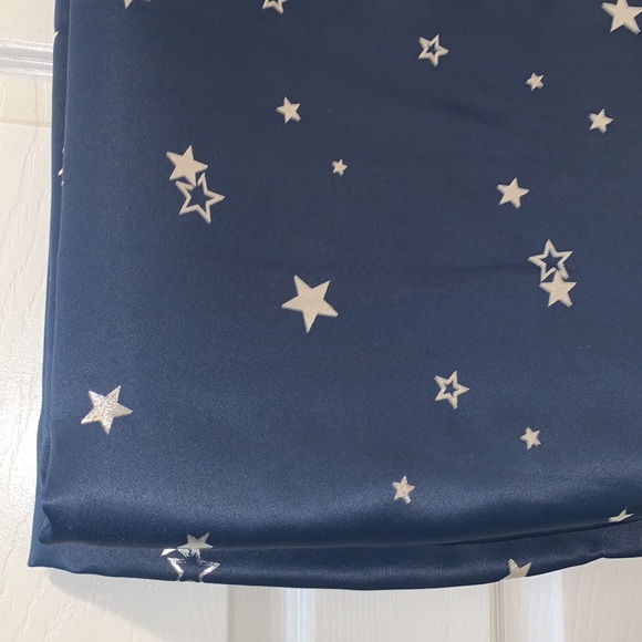 Half Moon Blue w Silver Stars 52”x84” Room Darkening  Insulated Curtains NEW - Picture 9 of 17